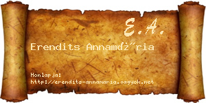 Erendits Annamária névjegykártya